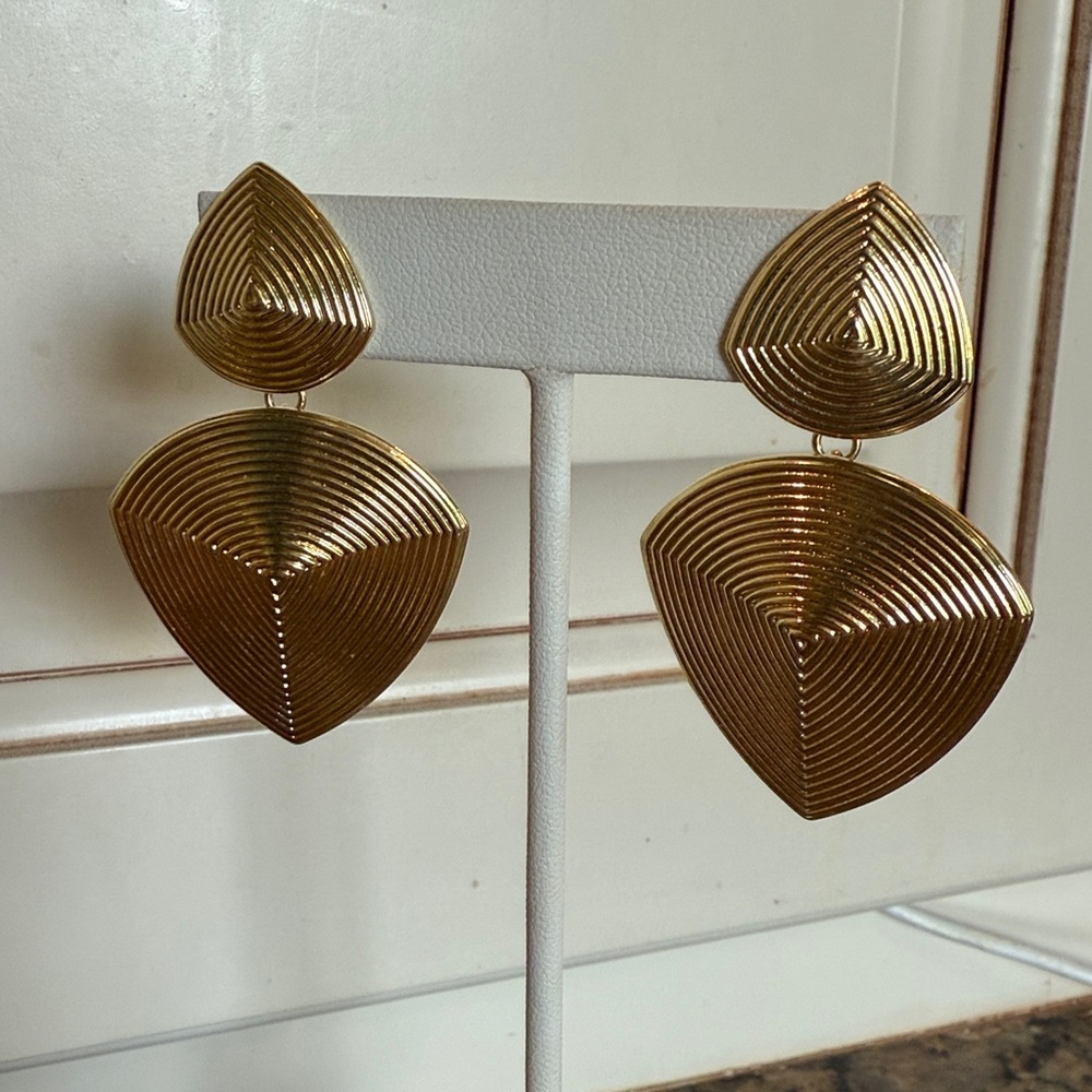 Sheila Fajl Gold Geometric Statement Earrings